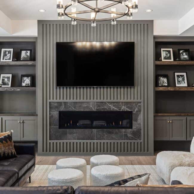 Other amenities in the space include a yoga/workout room, bar and wine storage, and a media room with an easy-on fireplace.