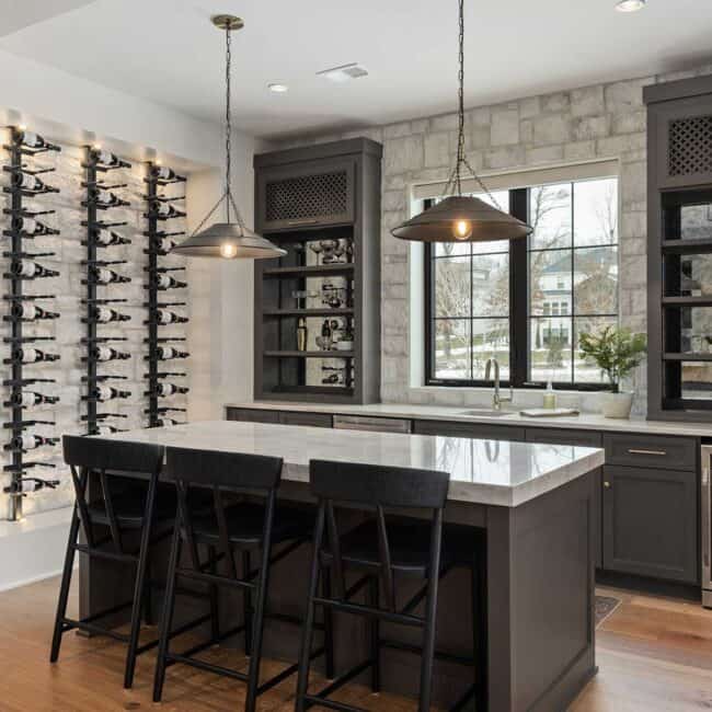 Other amenities in the space include a yoga/workout room, bar and wine storage, and a media room with an easy-on fireplace.