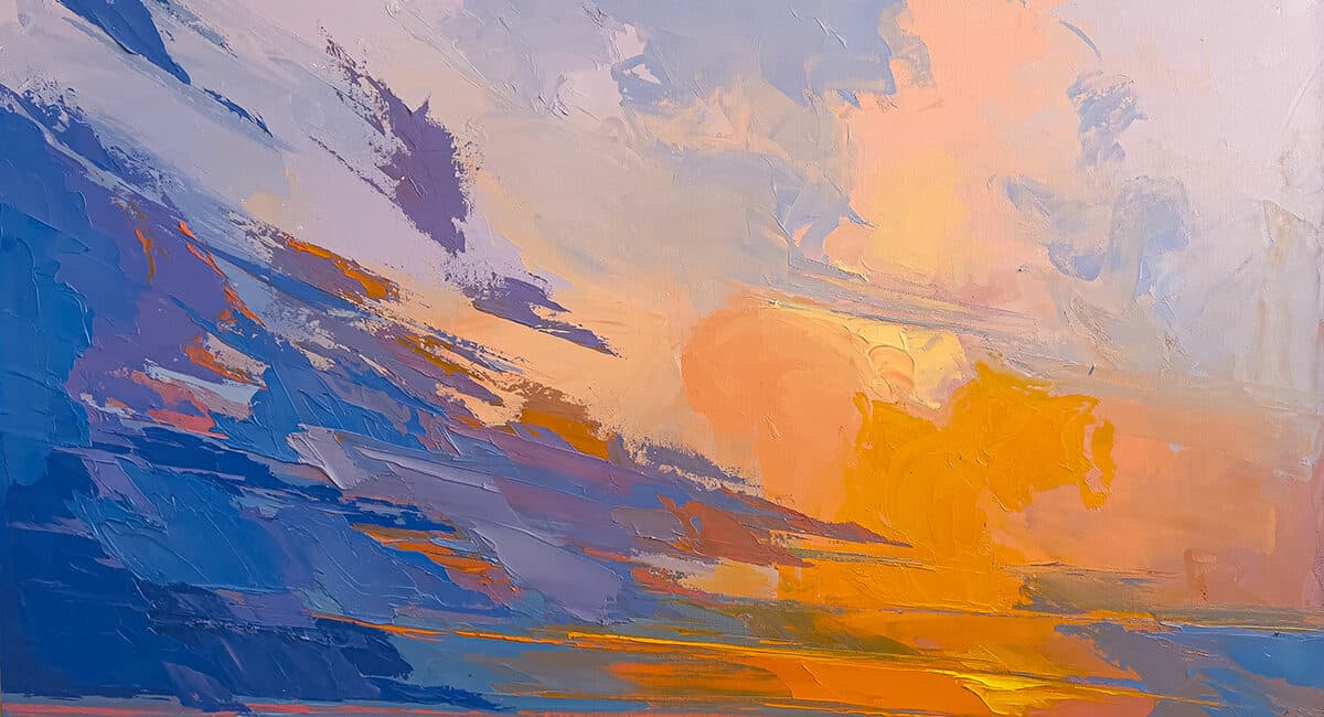 A prairie sunset in vivid coloring by Allan Chow, Whispers of Dark can be found at Prairiebrooke Arts.