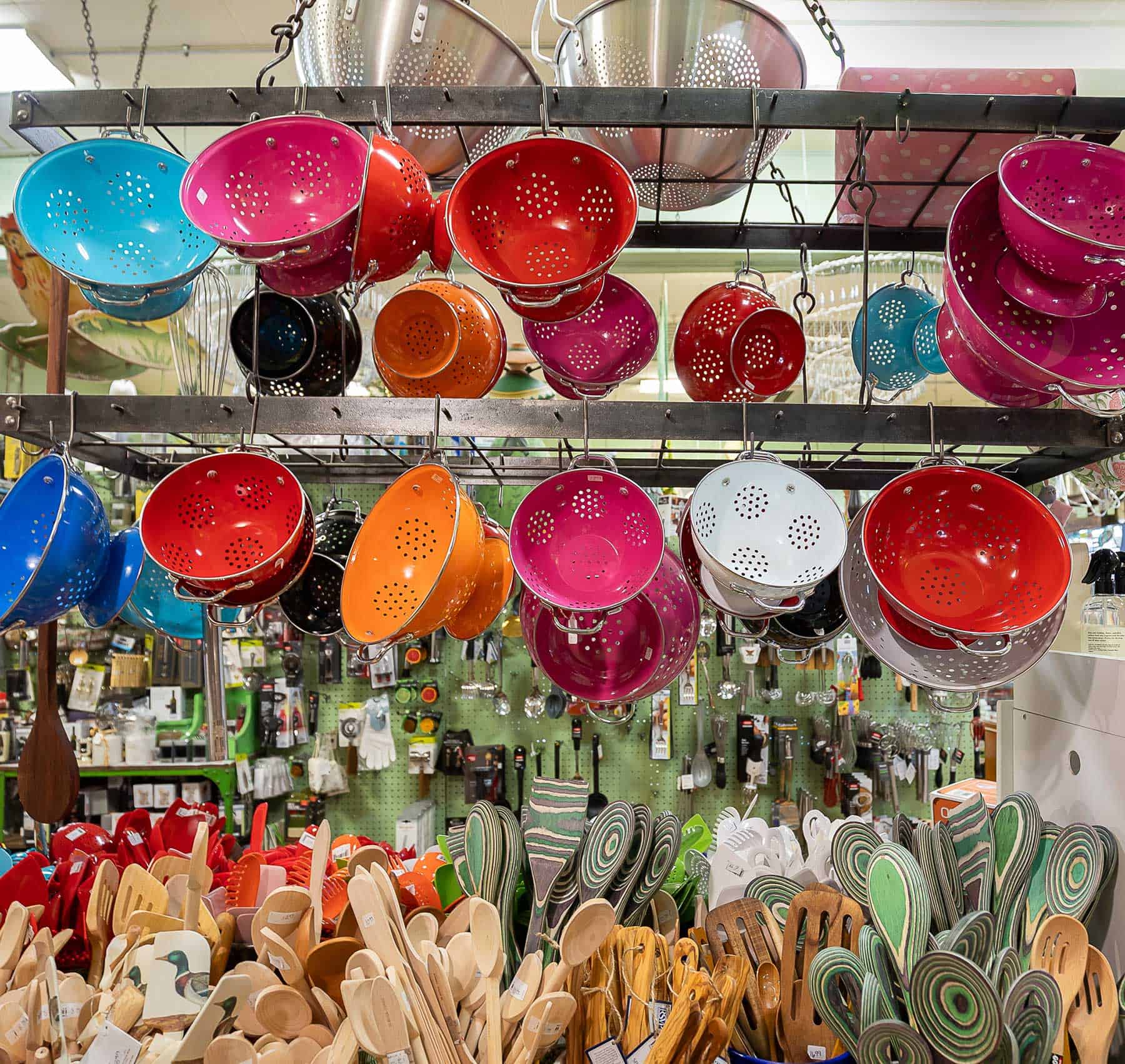 The shop carries every kitchen necessity—and in nearly every color.