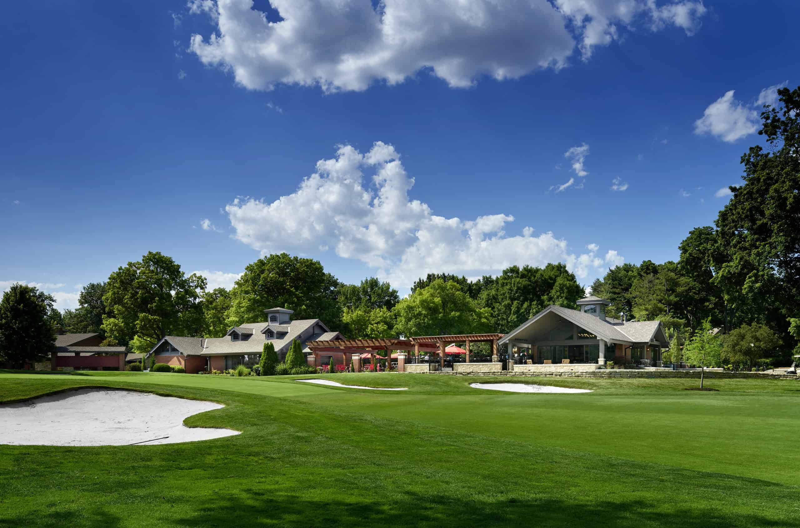 Indian Hills amenities overlook the expansive and rolling hills of the par-70 golf course.