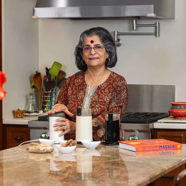 Mukharji buys many spices whole and grinds them for the best flavor.