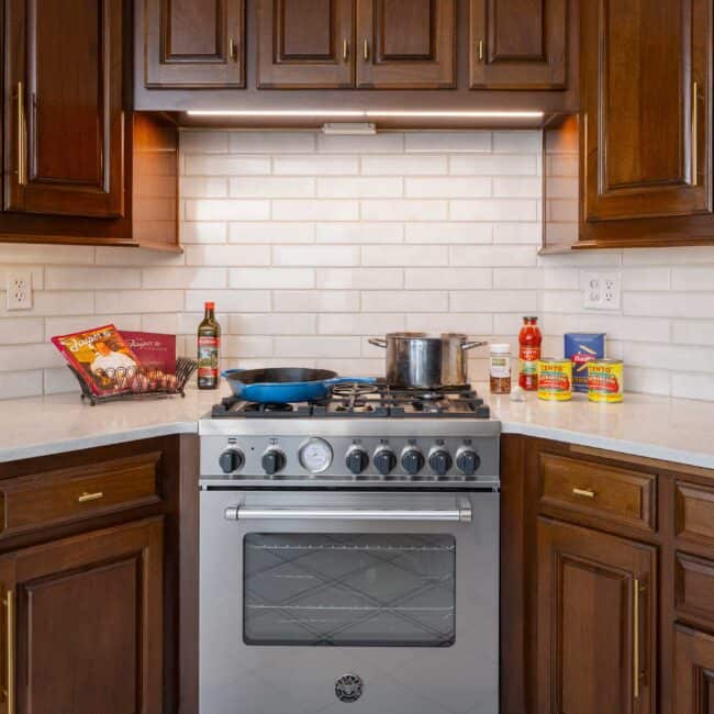 The high-performance Bertazzoni range can heat water for pasta presto.